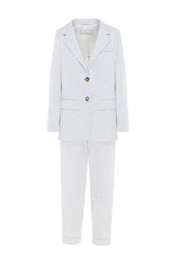 Women's suit with pants made of cotton and polyamide gray