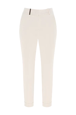 Pants of their cotton and elastane women's beige