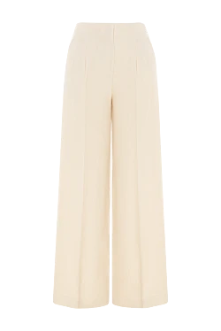 Beige linen pants for women