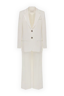 Women's beige suit made of viscose and elastane.