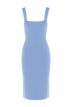 Платье из вискозы и полиамида голубое