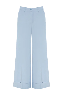 Trousers made of wool and silk for women, blue