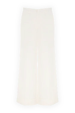 Women's white wool and silk trousers