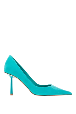 Green suede heels for women