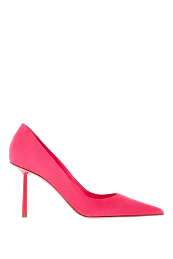 Pink suede heels for women