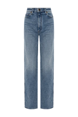 Женские джинсы классического синего оттенка с плотной текстурой денима