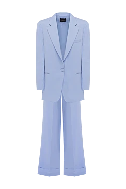 Women's blue suit with polyester trousers