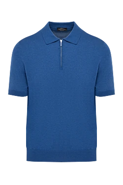 Men's blue cotton polo shirt