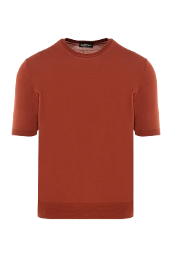 Men's terracotta cotton short sleeve jumper