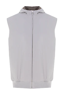 Nylon and cashmere vest for men gray