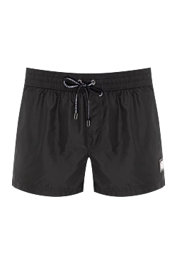 Black polyester beach shorts for men