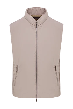 Мужской жилет в светло-сером оттенке с лаконичным дизайном на молнии