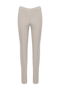 Leggings made of genuine leather for women white