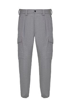 Men's gray wool and elastane trousers