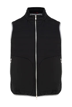 Brunello Cucinelli стеганый синий жилет мужской с окантовкой на