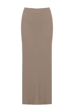 Maxi skirt made of viscose and linen for women beige