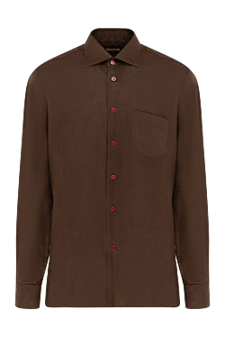 Men's brown linen shirt