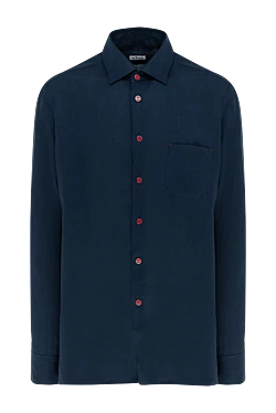 Men's blue linen shirt