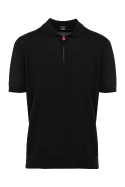 Men's black cotton polo