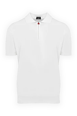 Men's white cotton polo