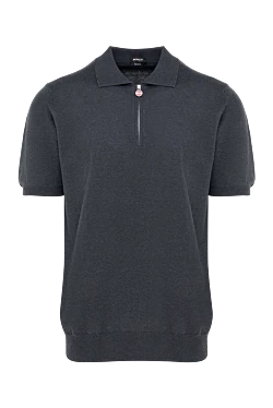 Men's gray cotton polo