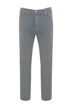 Gray cotton and elastane jeans for men