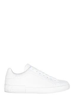 Men's white leather sneakers