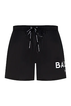 Men's black polyester shorts