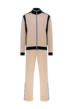 Костюм прогулянковий бежевий чоловічий з бавовни та еластану