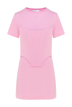 Pink cotton dress for women