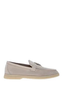 Suede loafers gray beige