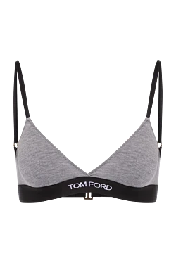 Gray modal and elastane bra with logo