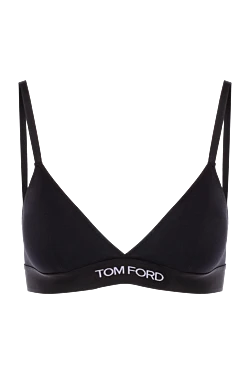 Black modal and elastane bra with logo