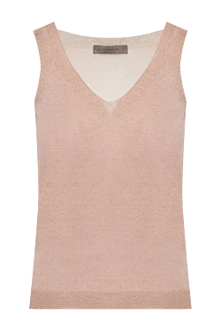 Beige viscose and polyester top for women