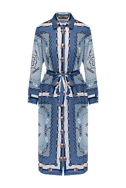 Women's blue polyester and elastane dress