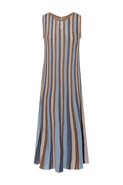 Women's beige striped knitted maxi dress