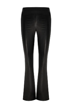 Women's black genuine leather trousers