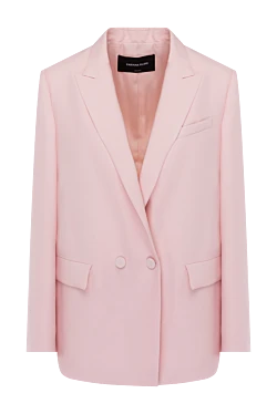 Wool and silk jacket for women pink