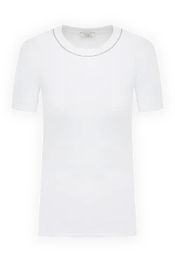 Blouse made of cotton and elastane for women white