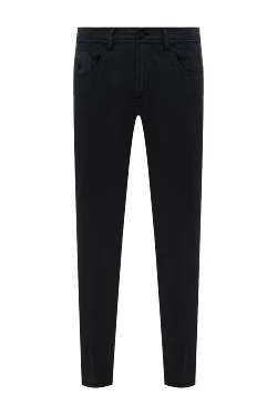 Jeans made of cotton and elastane and crocodile leather men's black