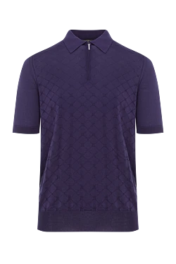 Чоловіче синє шовкове поло