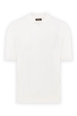 Мужское белое шелковое поло с узором