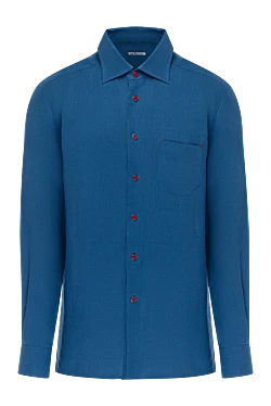 Men's blue linen shirt