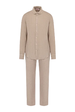 Beige linen walking suit for men