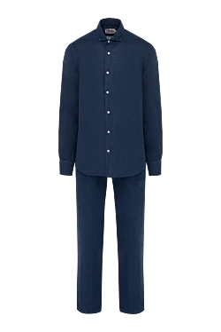 Blue linen walking suit for men