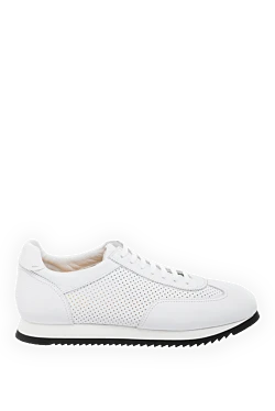 White men's genuine leather sneakers