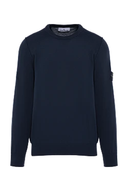 Men's blue long sleeve cotton jumper