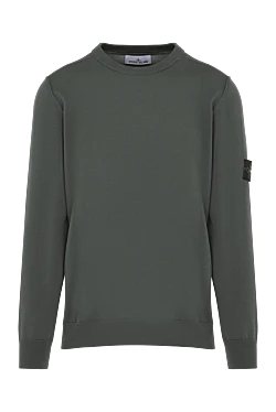 Long sleeve cotton jumper for men green