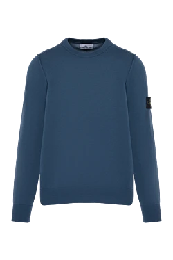 Long sleeve cotton jumper for men, blue