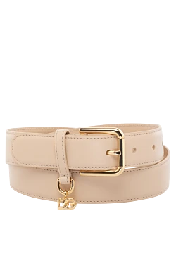 Women's beige leather belt